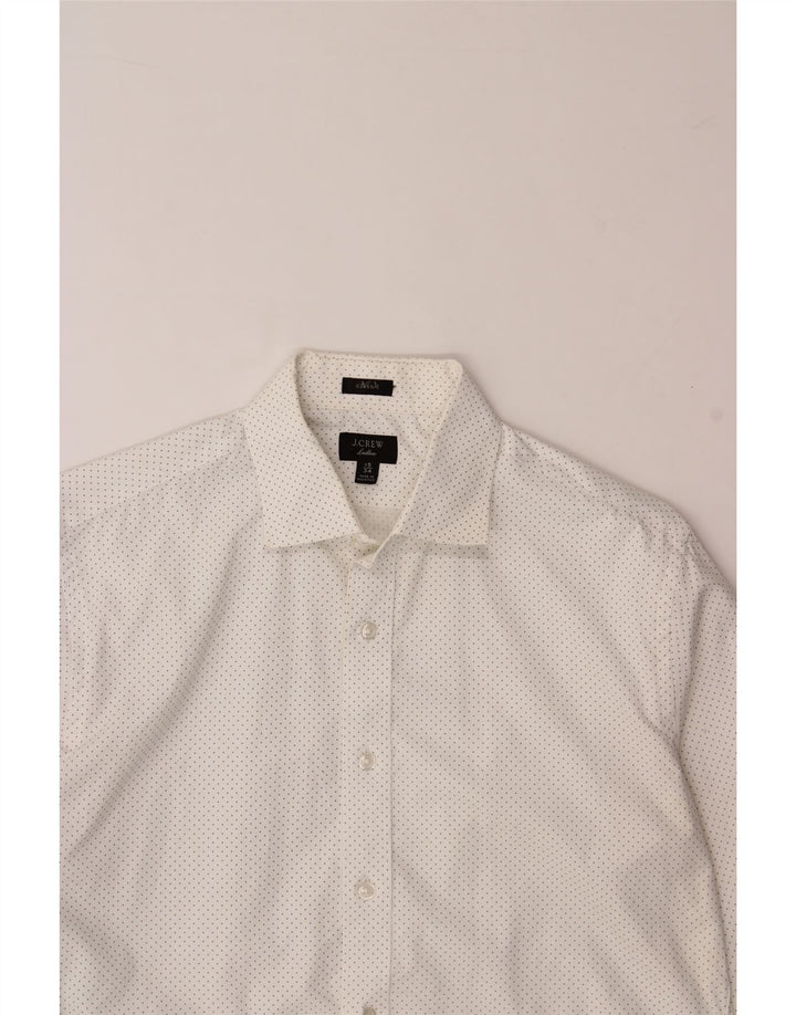 J. CREW Mens Ludlow Classic Fit Shirt Size 15 Medium White Spotted Vintage J. Crew and Second-Hand J. Crew from Messina Hembry 