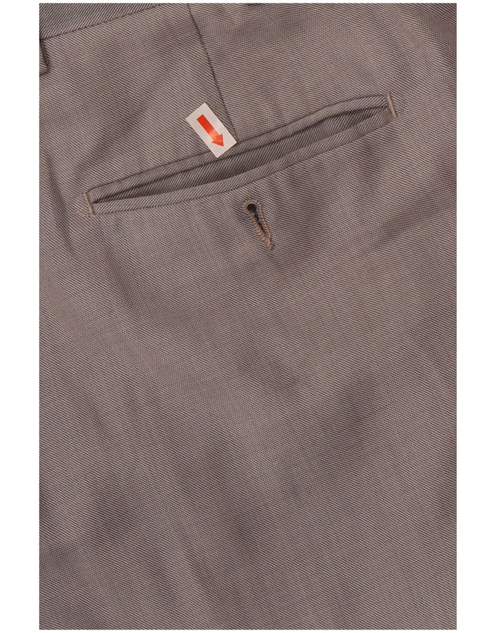 Pantaloni da abito dritti da uomo Marks & Spencer W34 L26 lana grigia