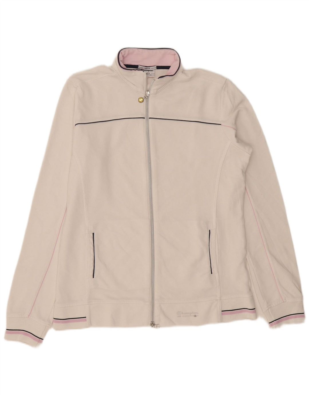 Champion Womens Tracksuit Top Jacket UK 18 XL White Cotton