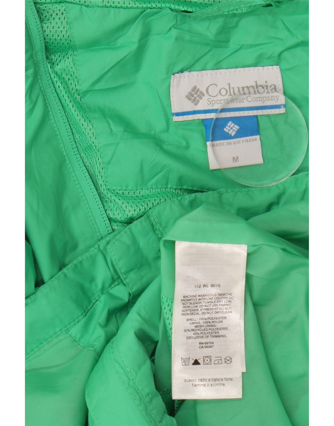Columbia Chaqueta impermeable con capucha para mujer UK 44 Poliéster verde medio