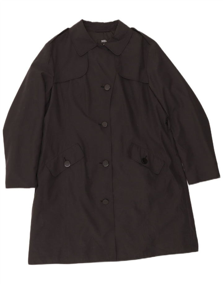 Женский тренч Marks & Spencer UK 20 2XL, черный полиэстер