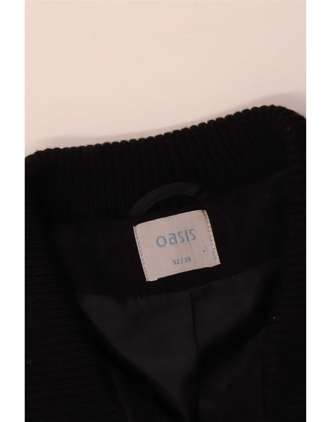 Abrigo Oasis para mujer UK 42 Medium Black Cotton