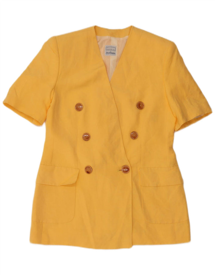 Renato Balestra Womens Short Sleeve Blazer Jacket IT 46 Large Yellow