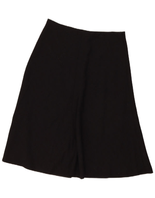 Gonna a trapezio a vita alta da donna Marks & Spencer UK 14 grande W29 a quadri neri