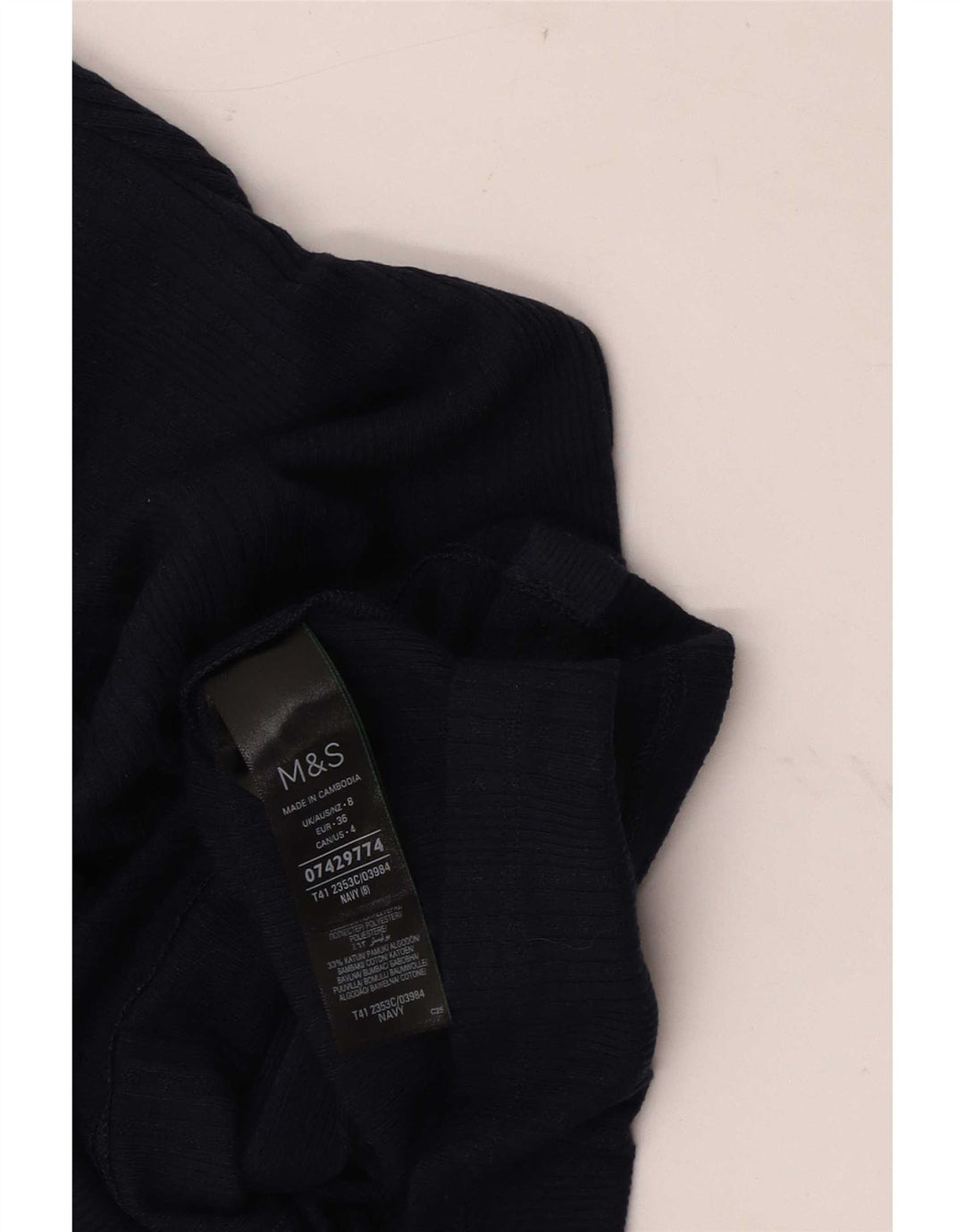 Marks & Spencer Blusa para mujer UK 8 Small Poliéster azul marino