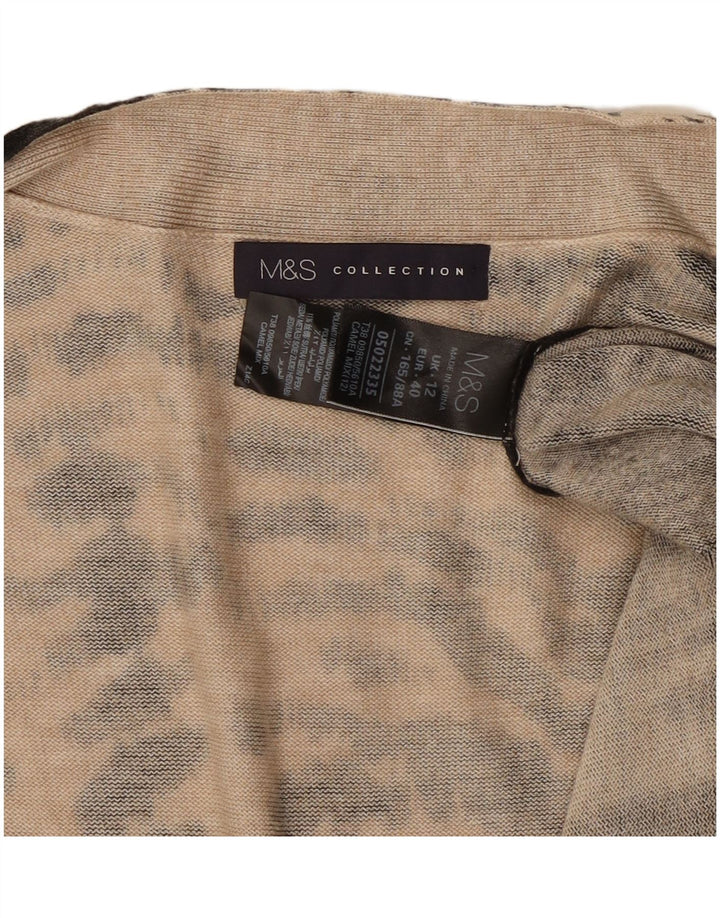 MARKS & SPENCER Womens Longline Cardigan Sweater UK 12 Medium  Beige