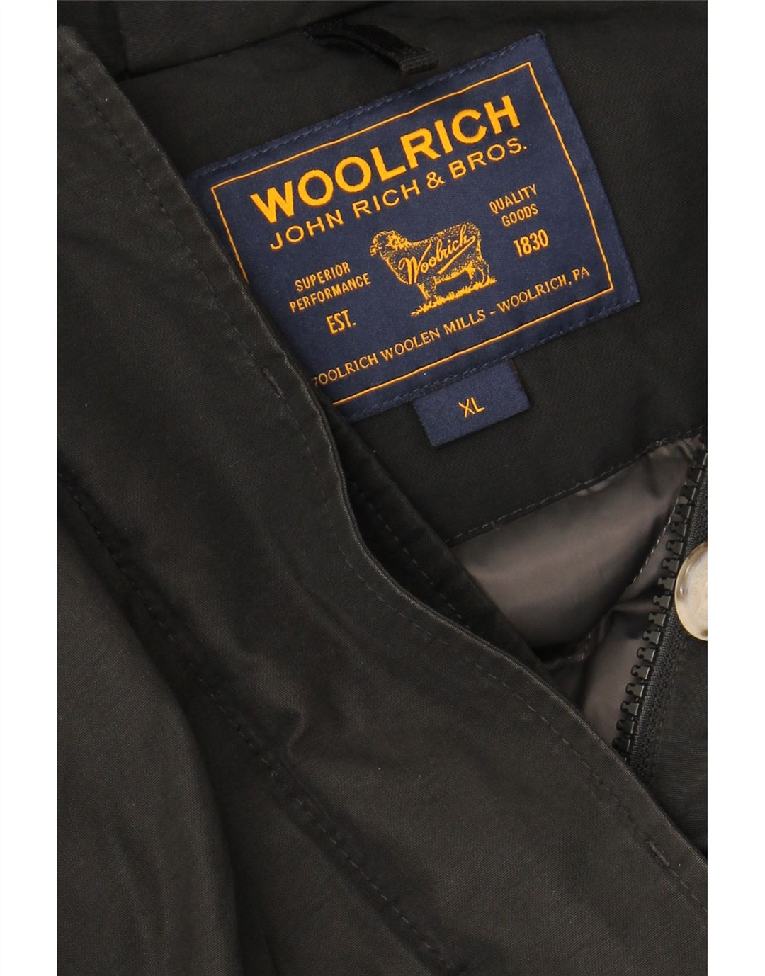WOOLRICH Womens Hooded Padded Coat UK 18 XL Black Vintage Woolrich and Second-Hand Woolrich from Messina Hembry 