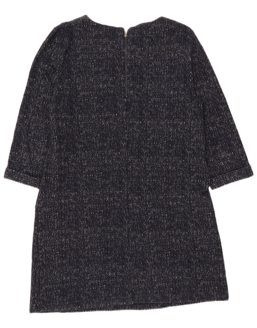 WHITE STUFF Womens 3/4 Sleeve Basic Dress UK 12 Medium  Navy Blue Flecked