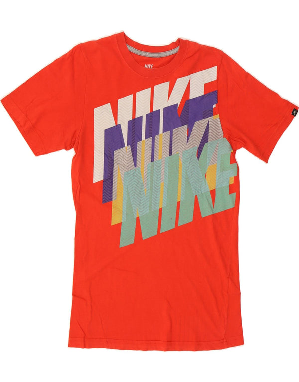 Camiseta masculina NIKE Slim Fit Graphic UK 34/36 Pequeno Algodão Vermelho