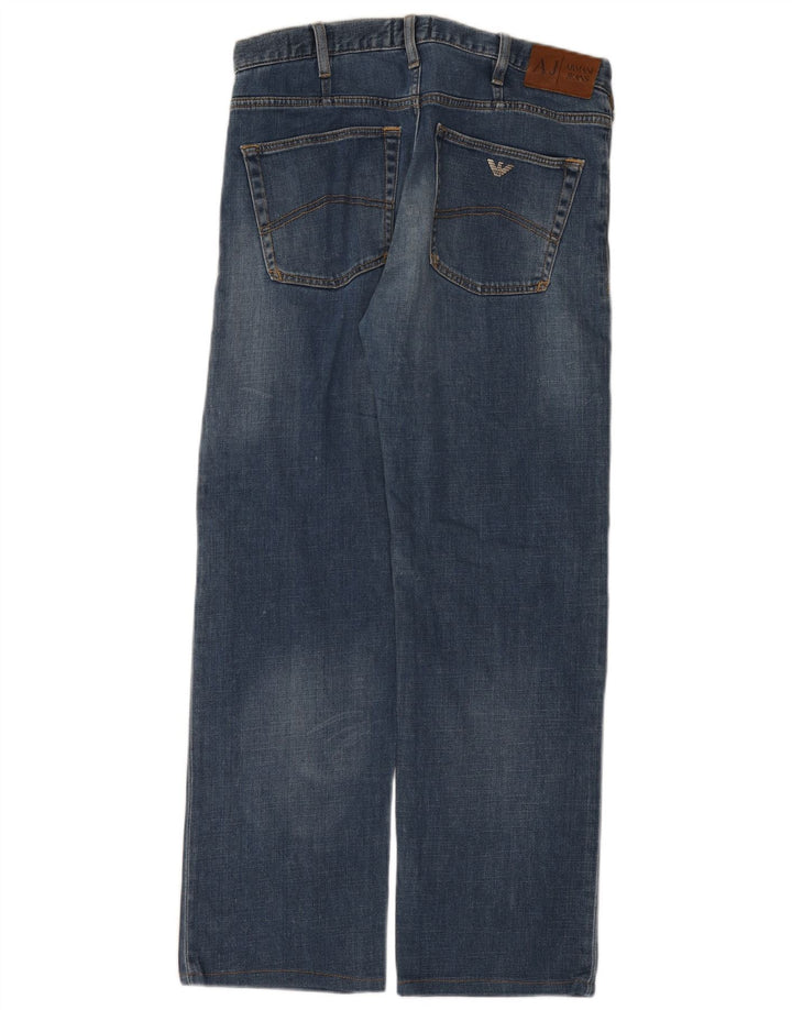 Armani Jeans Jean droit régulier pour homme W33 L30 bleu coton