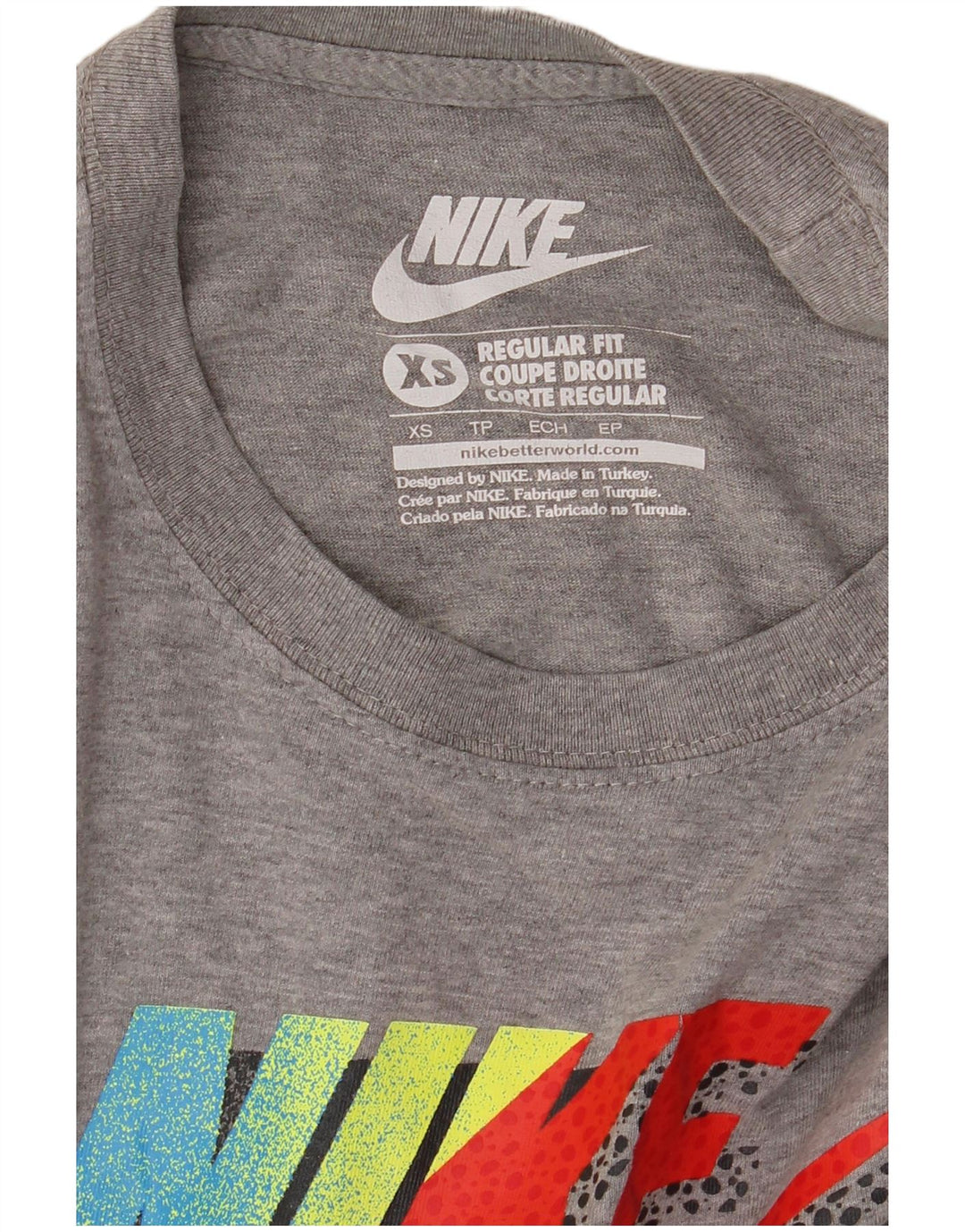 NIKE Mens Regular Fit Graphic T-Shirt Top XS Grey