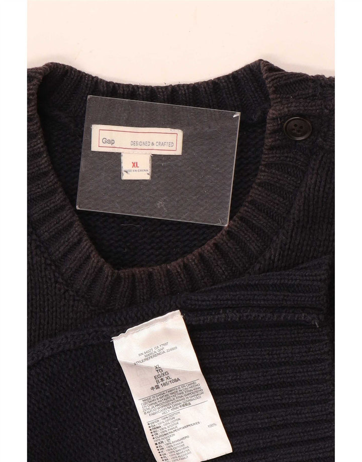 Gap Mens Crew Neck Jumper Sweater XL Navy Blue Cotton