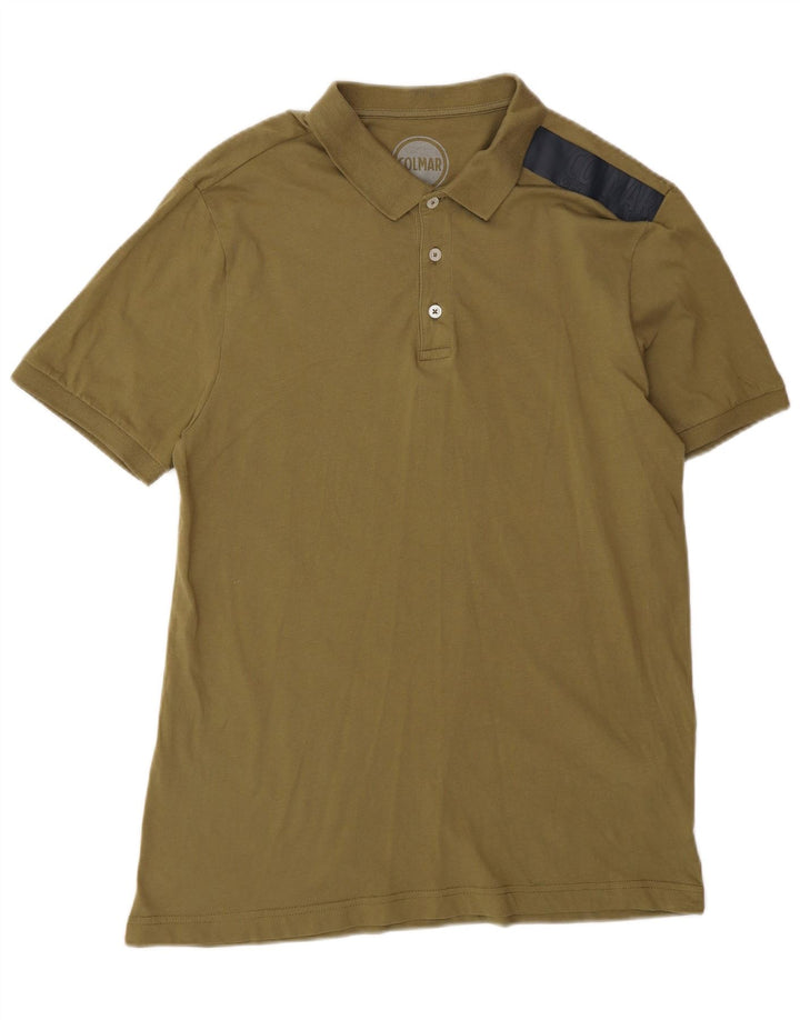 COLMAR Mens Graphic Polo Shirt Large Khaki Cotton
