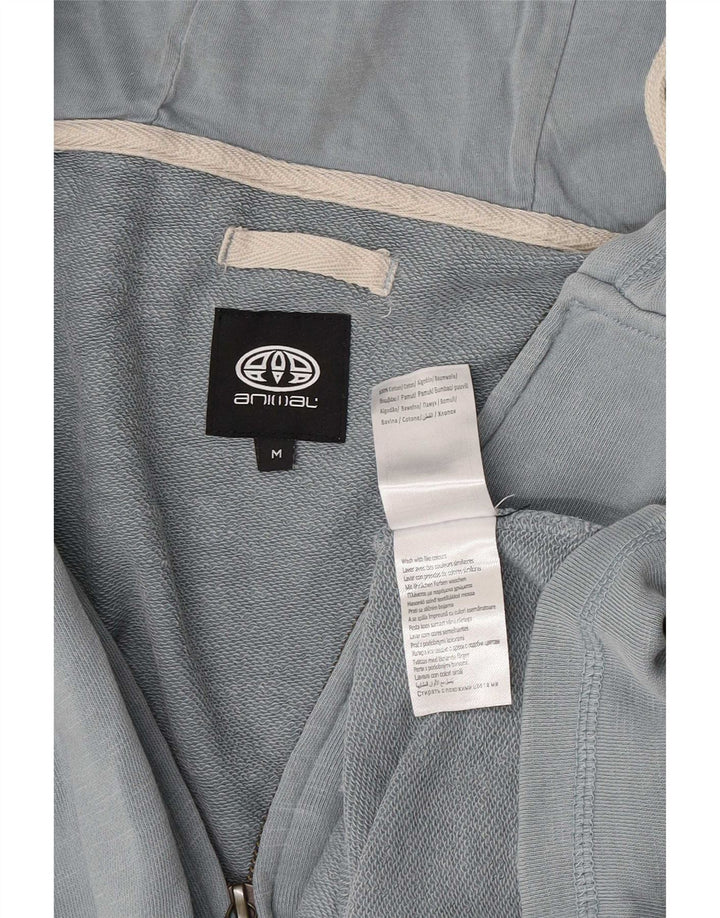 Pull à Capuche Zippé Homme Animal Coton Moucheté Bleu Moyen