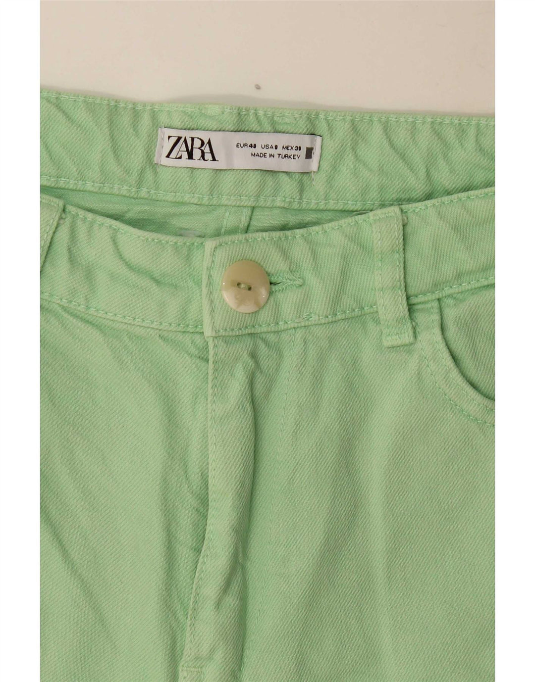 Zara Womens Straight Jeans EU 40 Medium W30 L26 Green Cotton