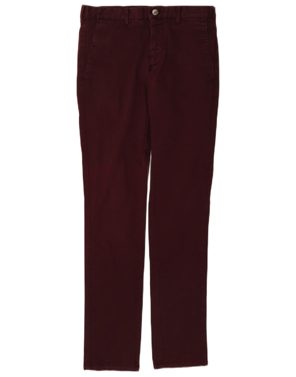 Zara Mens Skinny Chino Trousers EU 36 XS W29 L32 Burgundy