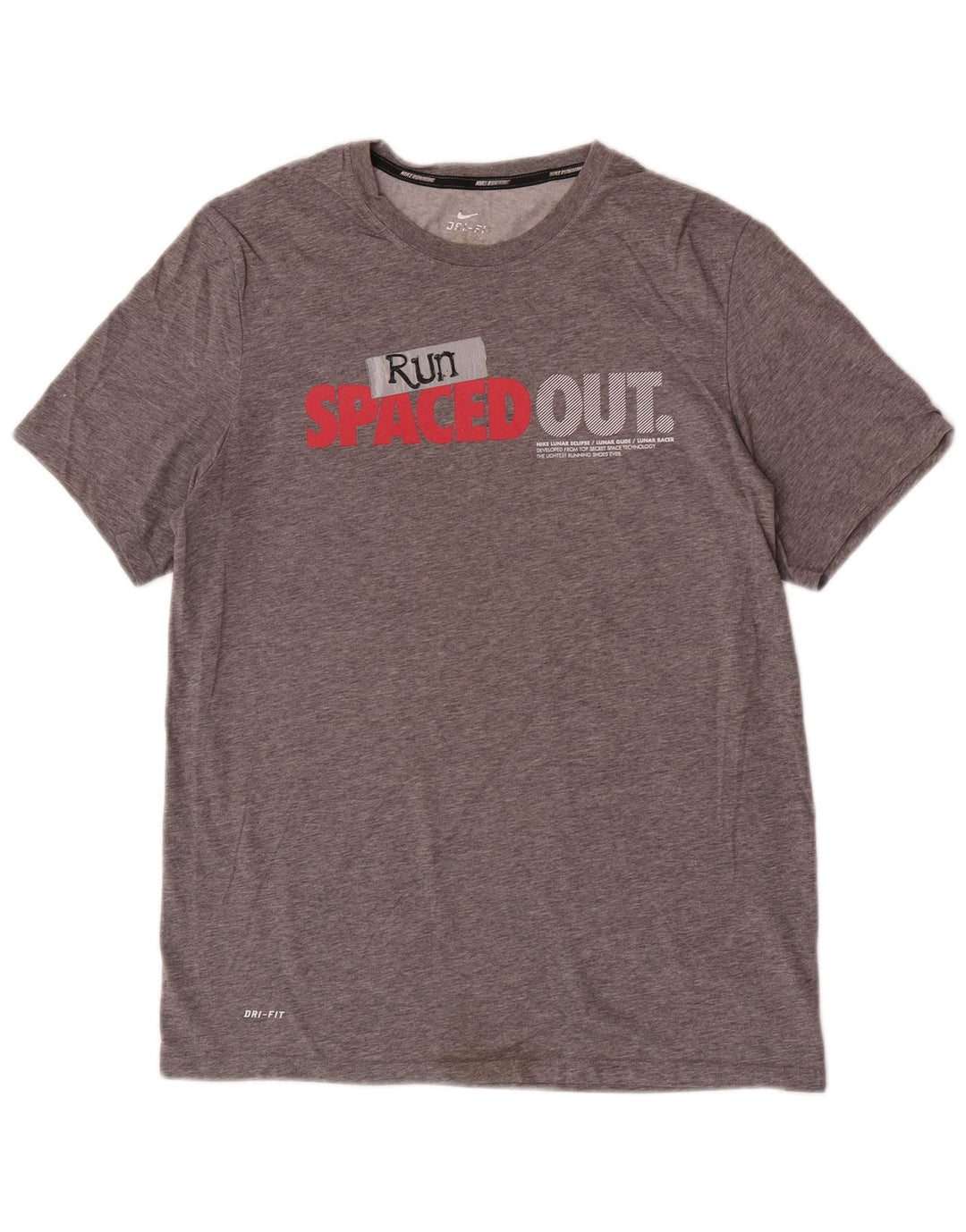 Nike Herre Dri Fit grafisk T-shirt top mellemgrå bomuld
