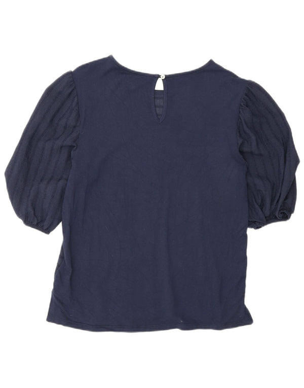 Marks & Spencer Damen Bluse Top UK 6 XS Marineblau gestreift Viskose