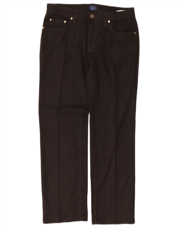 Trussardi Womens Straight Casual Trousers W28 L29 Brown Polyester