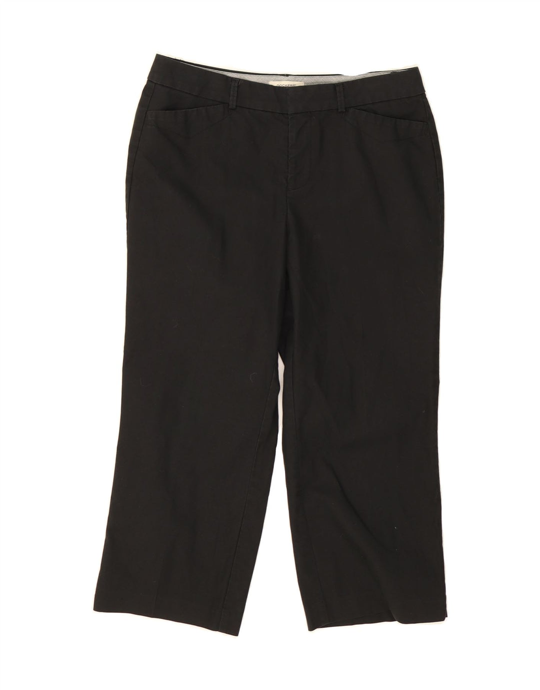 DOCKERS Womens Straight Cropped Trousers W30 L22  Black Cotton Vintage Dockers and Second-Hand Dockers from Messina Hembry 
