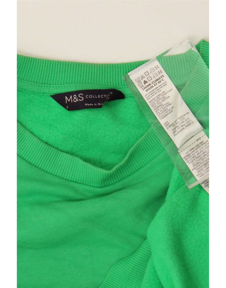 Marks & Spencer Womens Oversized Sweatshirt Jumper UK 10 Small Green Cotton