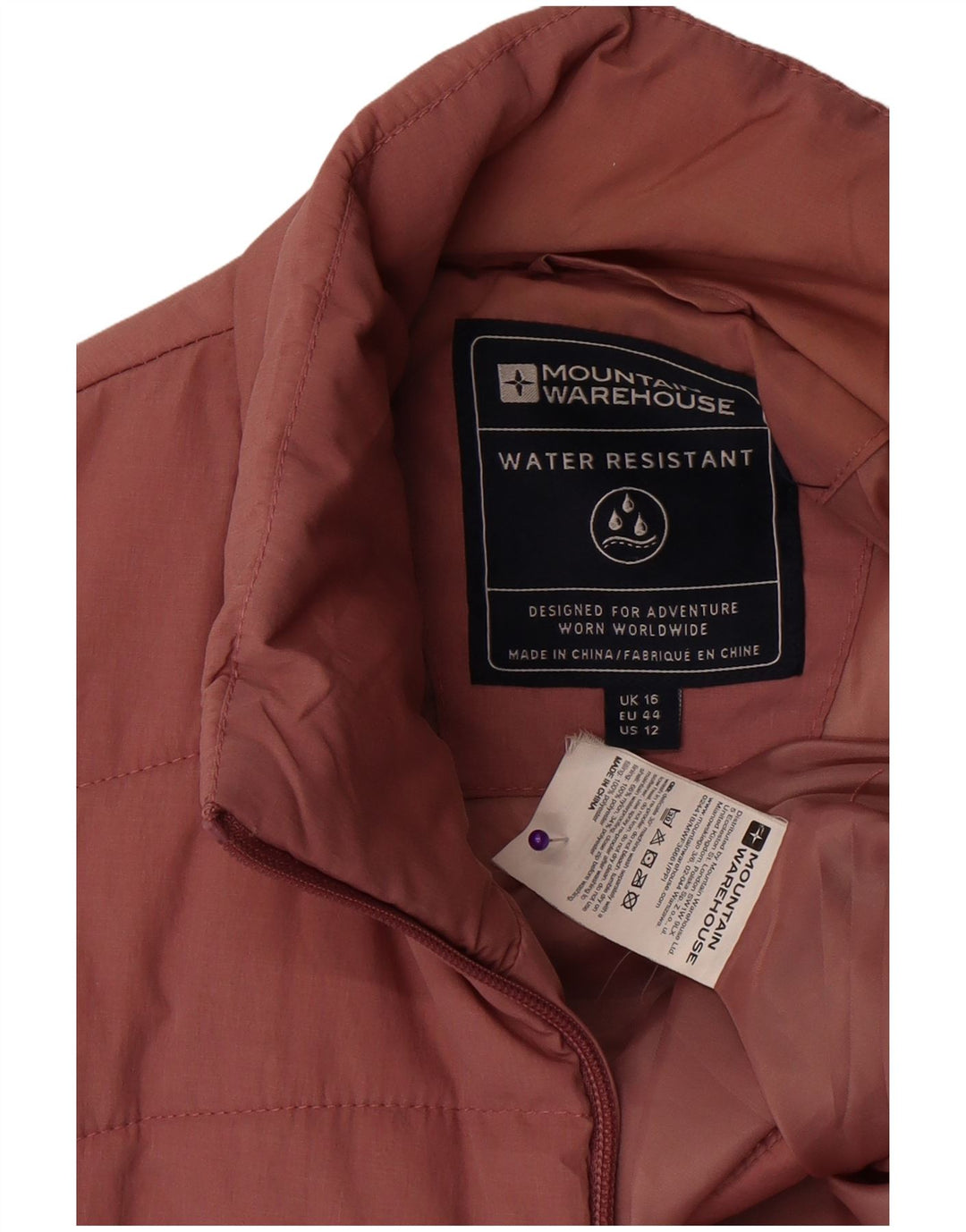 Mountain Warehouse Womens Sleeveless Rain Jacket UK 16 Large Pink Polyester