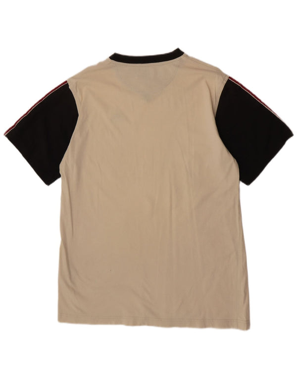 Ανδρικό T-Shirt Kappa Top Small Beige Colourblock Βαμβακερό