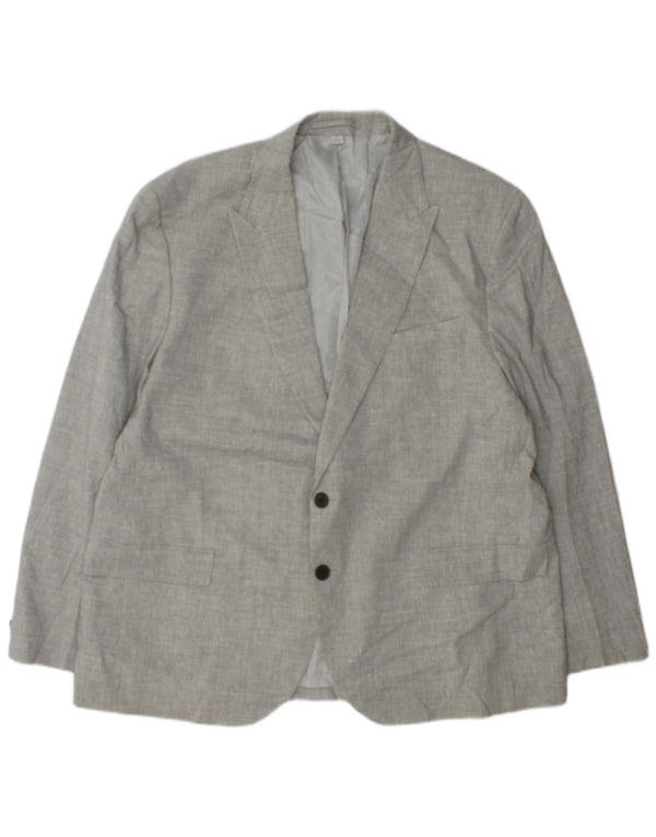 Marks & Spencer Mens 2 Button Blazer Jacket IT 48 Medium Grey Linen