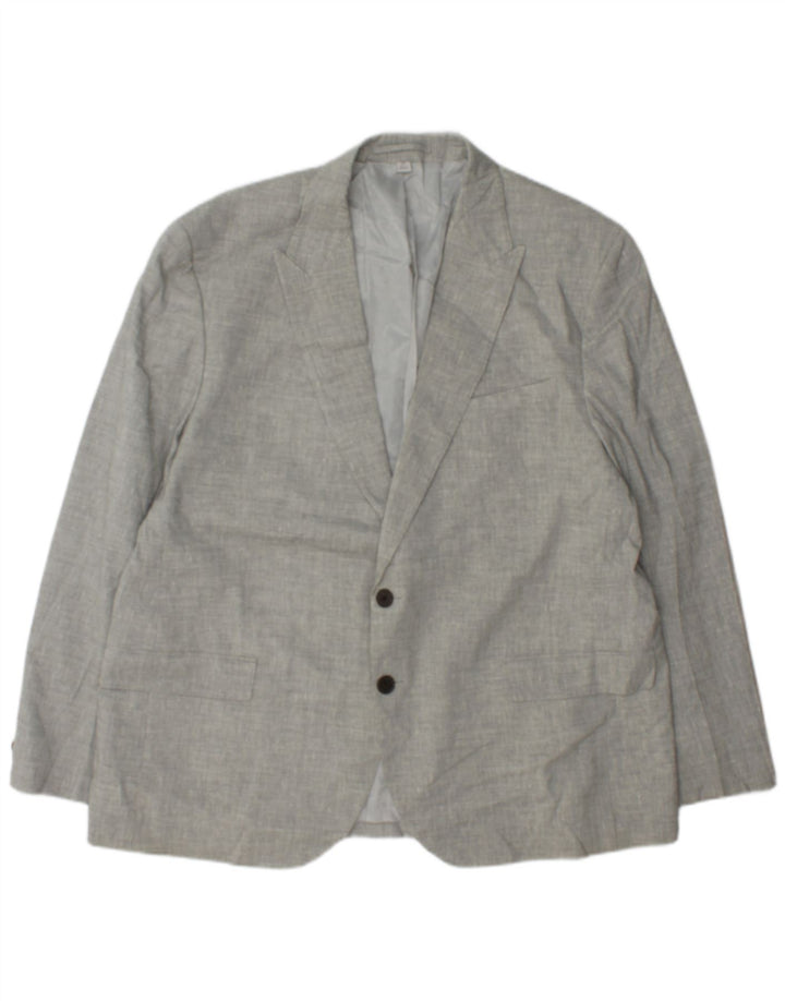 Marks & Spencer Herren-Blazer mit 2 Knöpfen, IT 48, mittelgraues Leinen