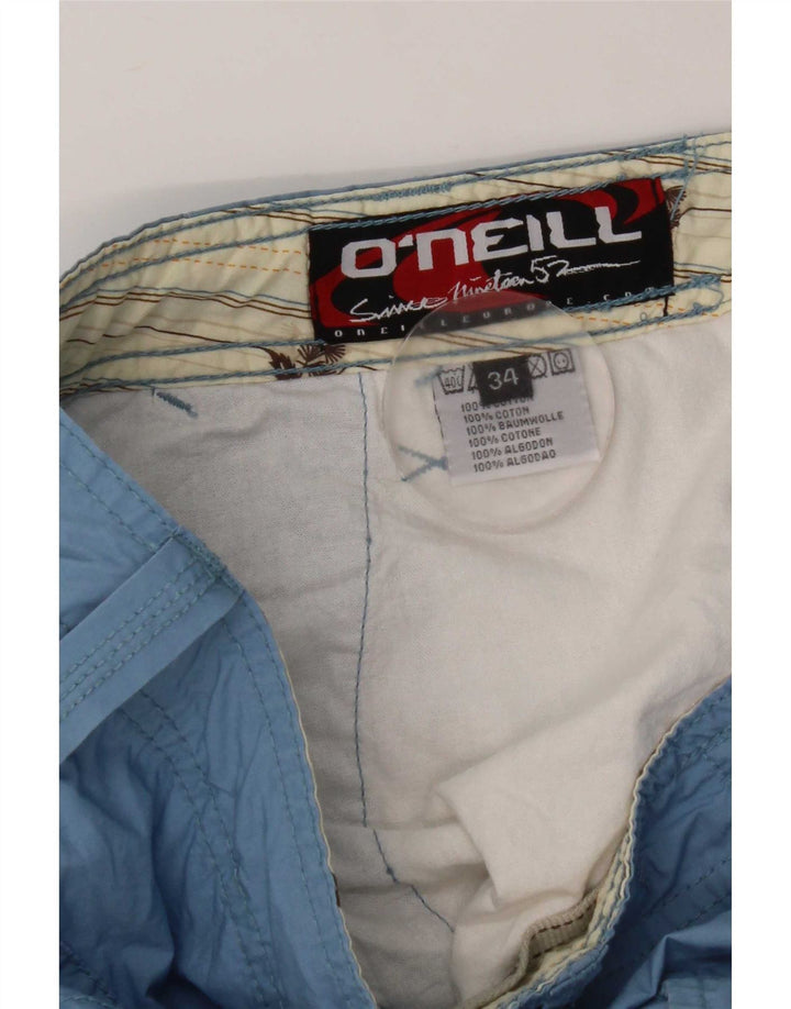 O'Neill Mens Straight Capri Trousers W34 L20 Blue Cotton