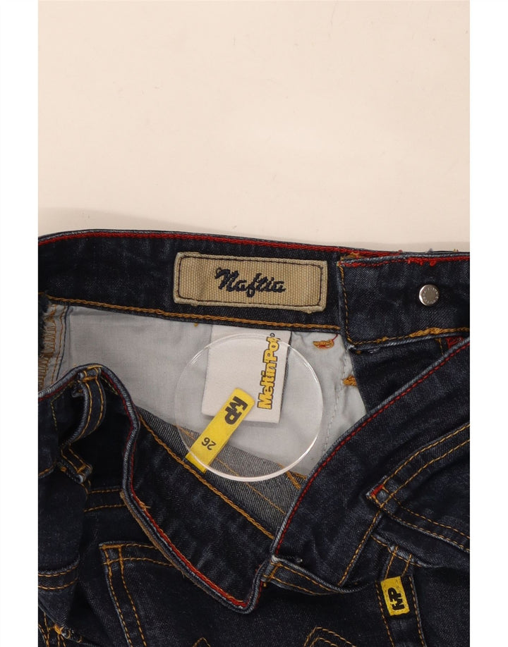 MELTIN' POT Womens Bootcut Jeans W26 L29 Navy Blue Cotton