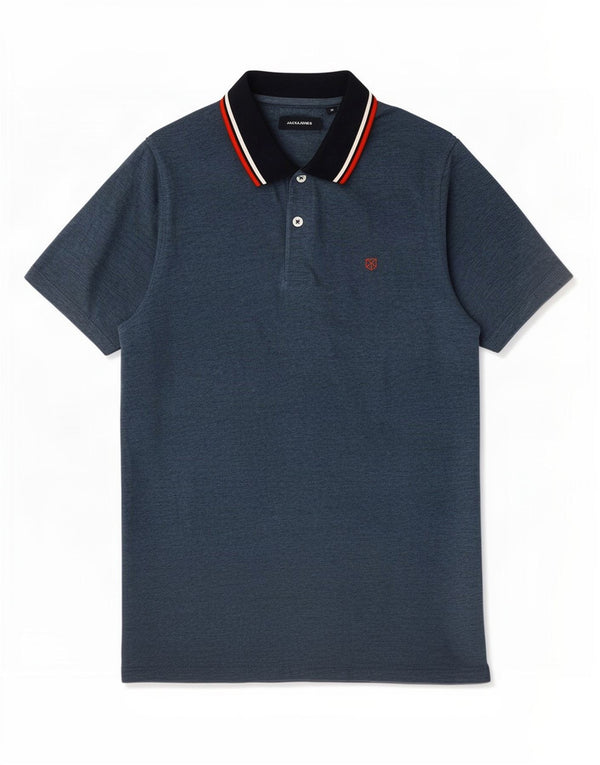 Jack & Jones Mens Polo Shirt Medium Blue Cotton
