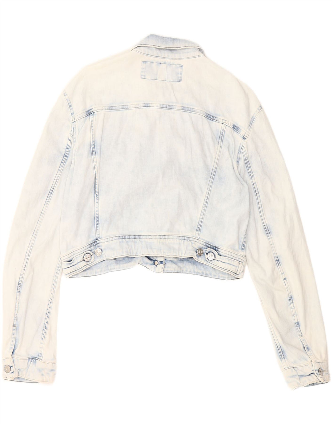 REPLAY Womens Oversized Crop Denim Jacket UK 6 XS Blue Cotton Vintage Replay and Second-Hand Replay from Messina Hembry 