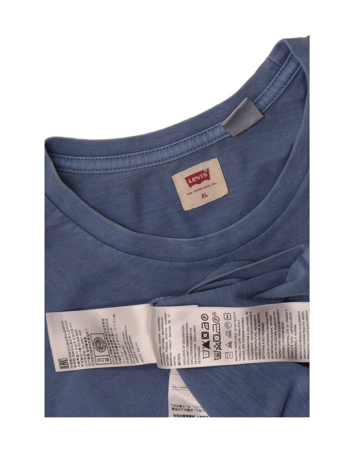 Levi's Mens T-Shirt Top XL Blue Cotton