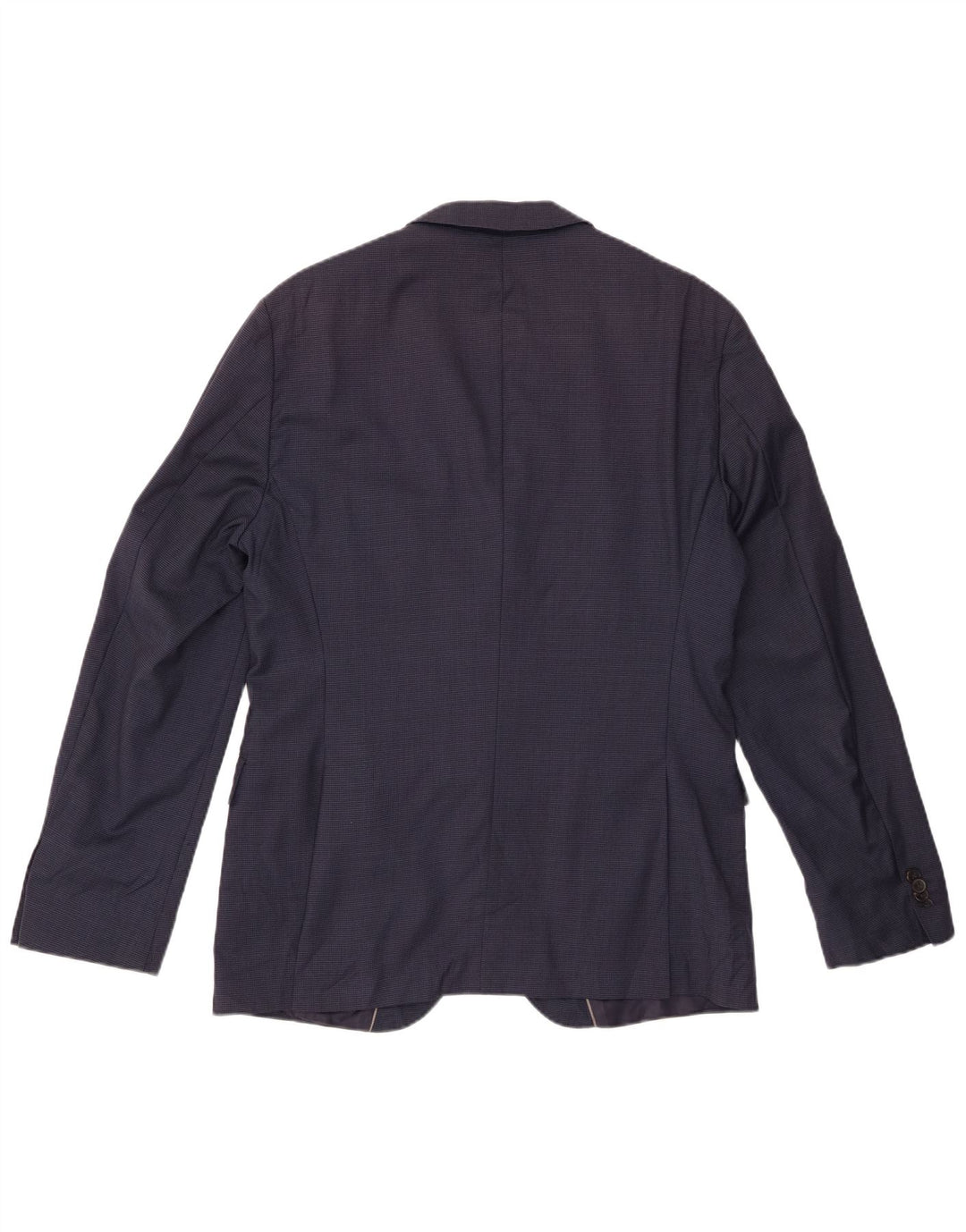 HUGO BOSS Mens 2 Button Blazer Jacket EU 52 XL Navy Blue Check Wool
