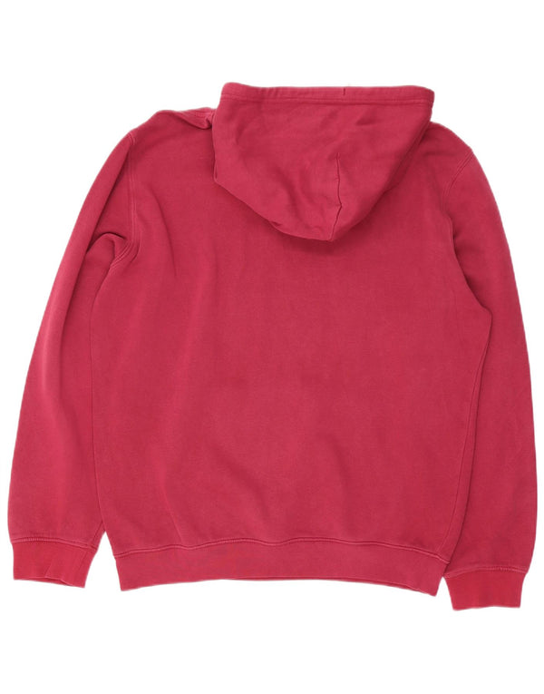 Champion Mens Graphic Hoodie Jumper Large Pink Cotton