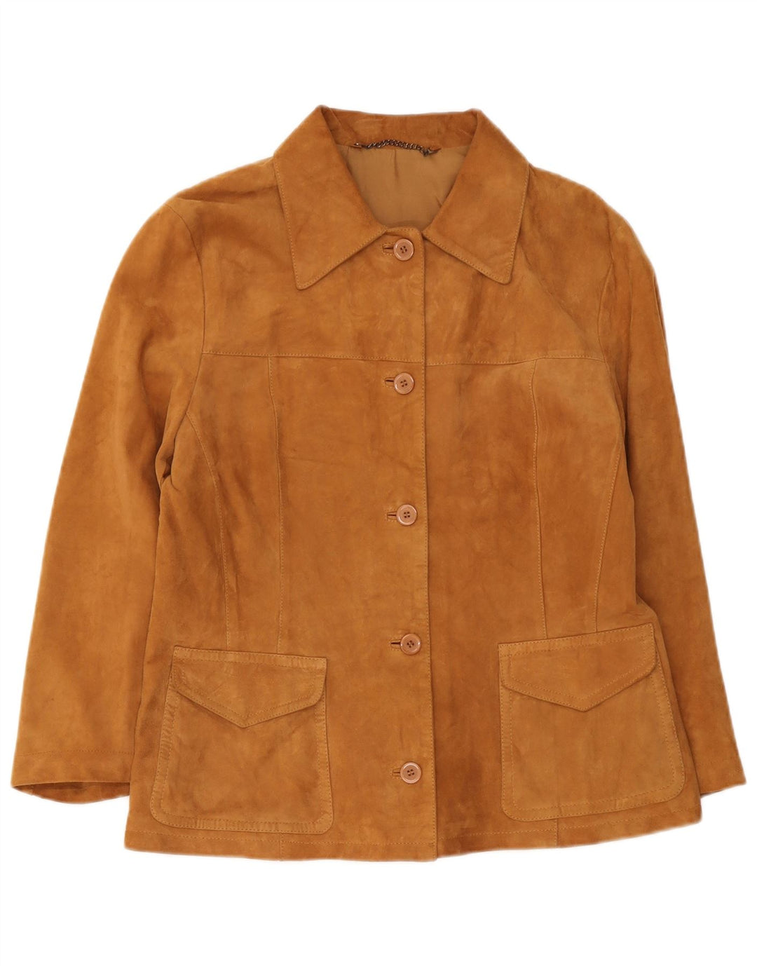 Vintage Damen Wildlederjacke UK 14 Medium Beige Leder