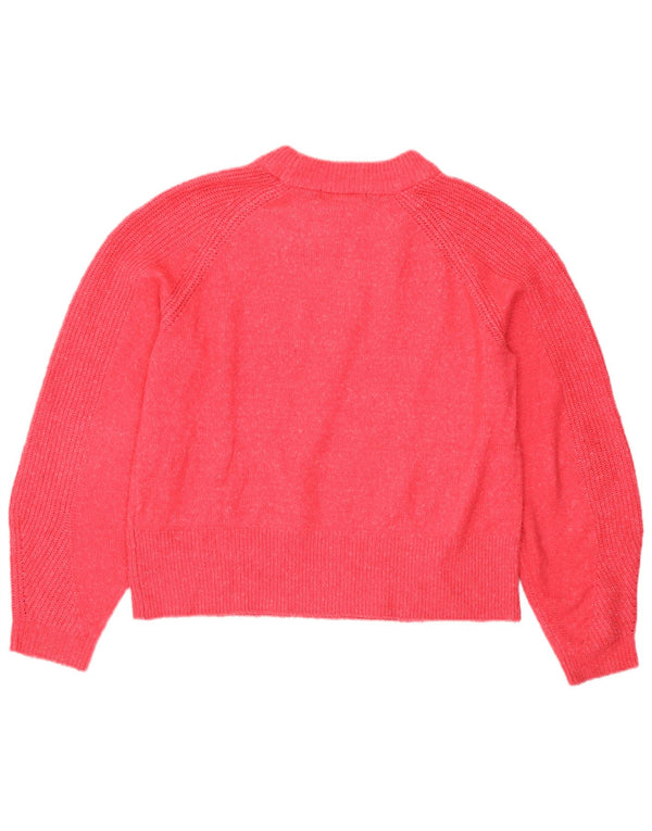 Marks & Spencer Γυναικείο πουλόβερ με λαιμόκοψη UK 14 Medium Pink Acrylic