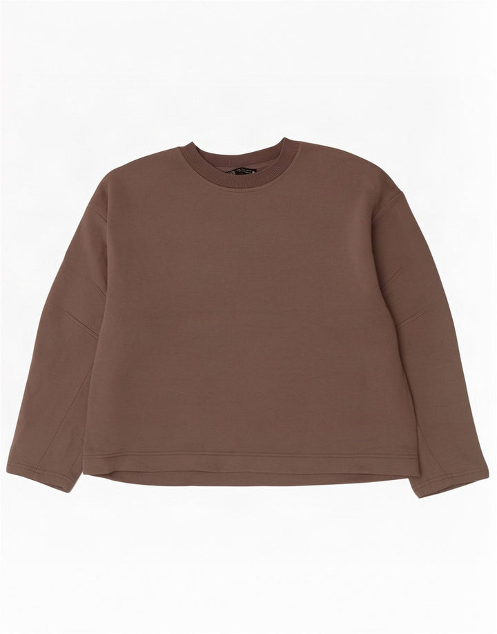 Zara moletom feminino jumper UK 14 algodão cinza médio