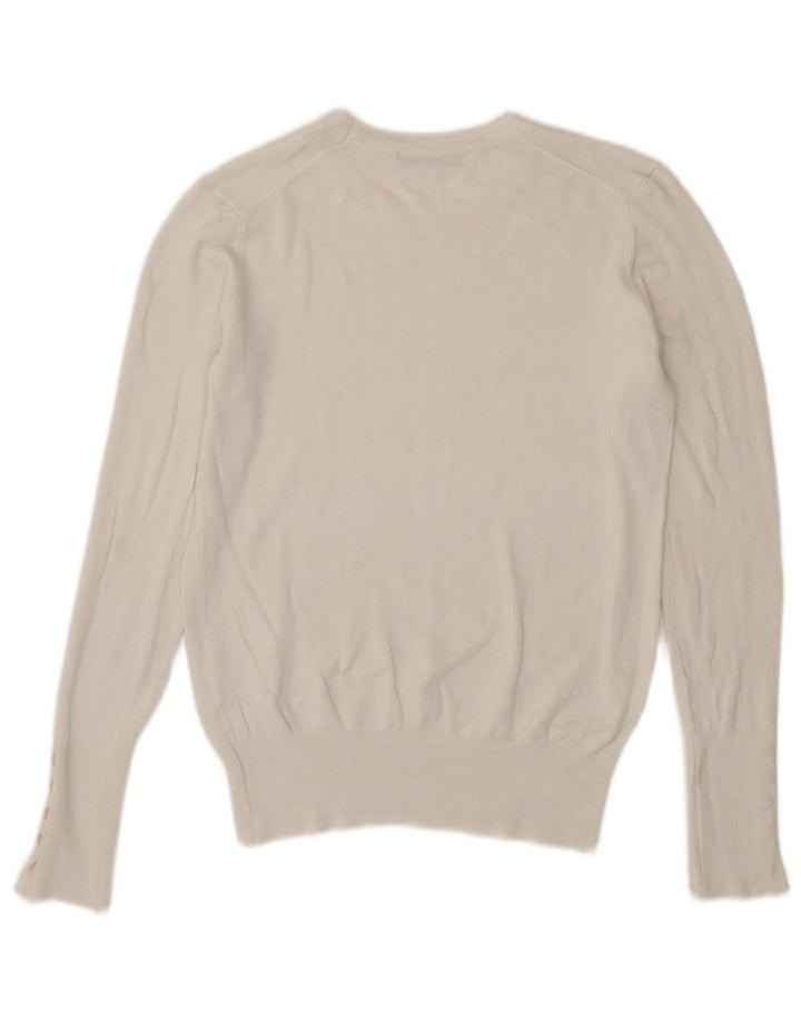 Maglione maglione girocollo da donna Zara UK 12 bianco medio