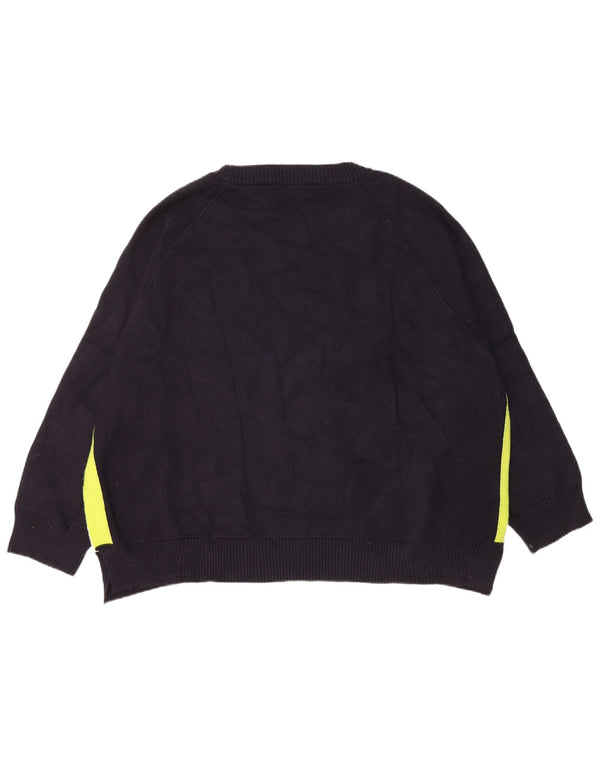 Damski sweter Zara z dekoltem w łódkę UK 10, mały, granatowy, z blokami kolorów