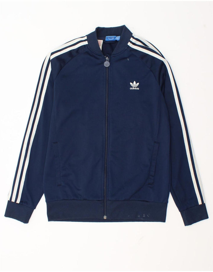 Adidas Jungen Trainingsanzug Top Jacke 13-14 Jahre Marineblau Polyester