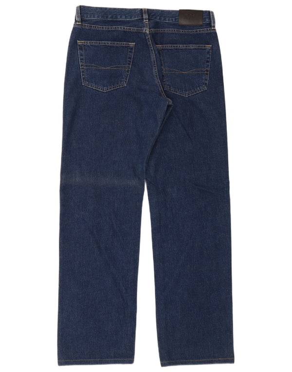 Hugo Boss Mens Texas Straight Jeans W34 L34 sötétkék pamut