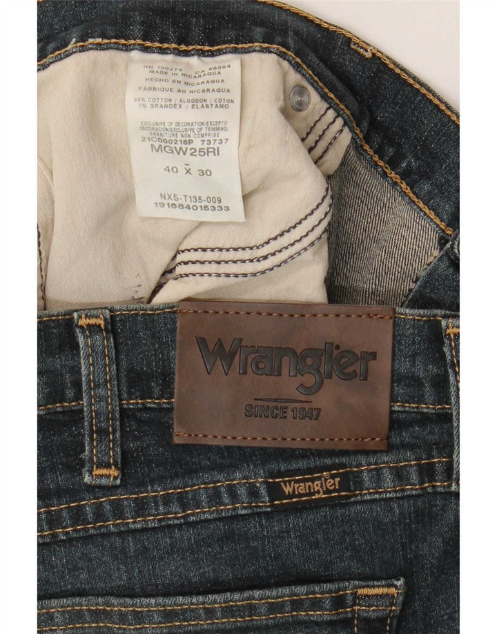 Wrangler Herre Regular Fit Straight Jeans W40 L30 Blå Bomuld