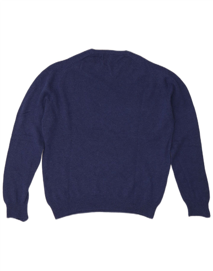 Marks & Spencer Mens Regular Fit Crew Neck Jumper Sweater Medium Blue Wool