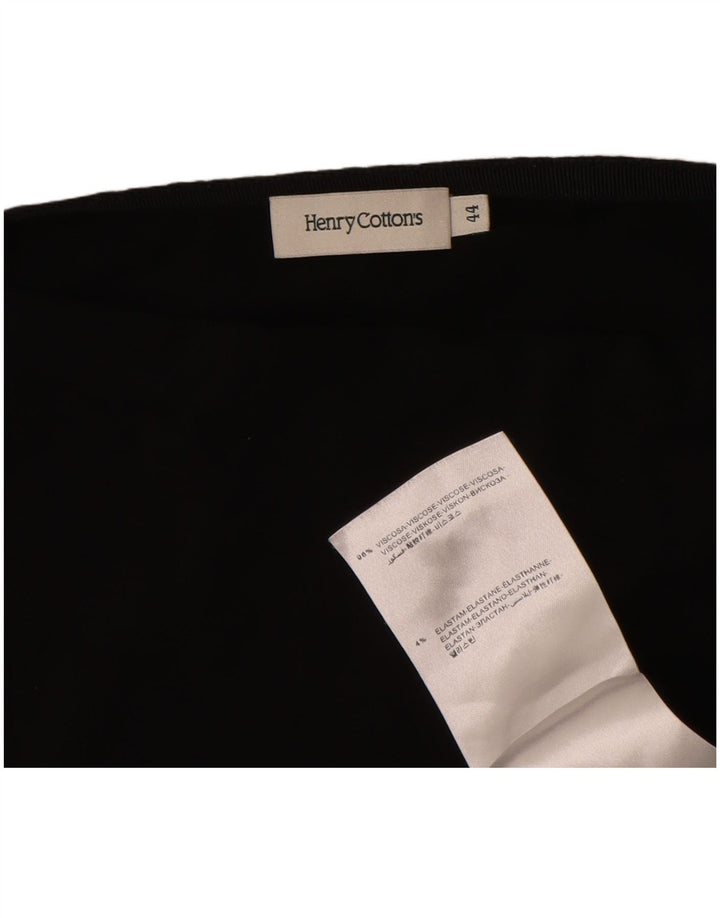 Henry Cottons Womens T-Shirt Top IT 44 Medium Black Viscose