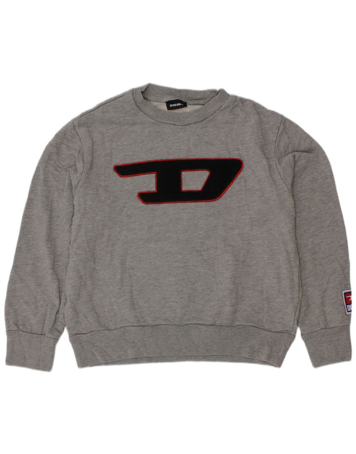 Diesel Boys Graphic Sweatshirt Jumper 7-8 Years Grey Cotton