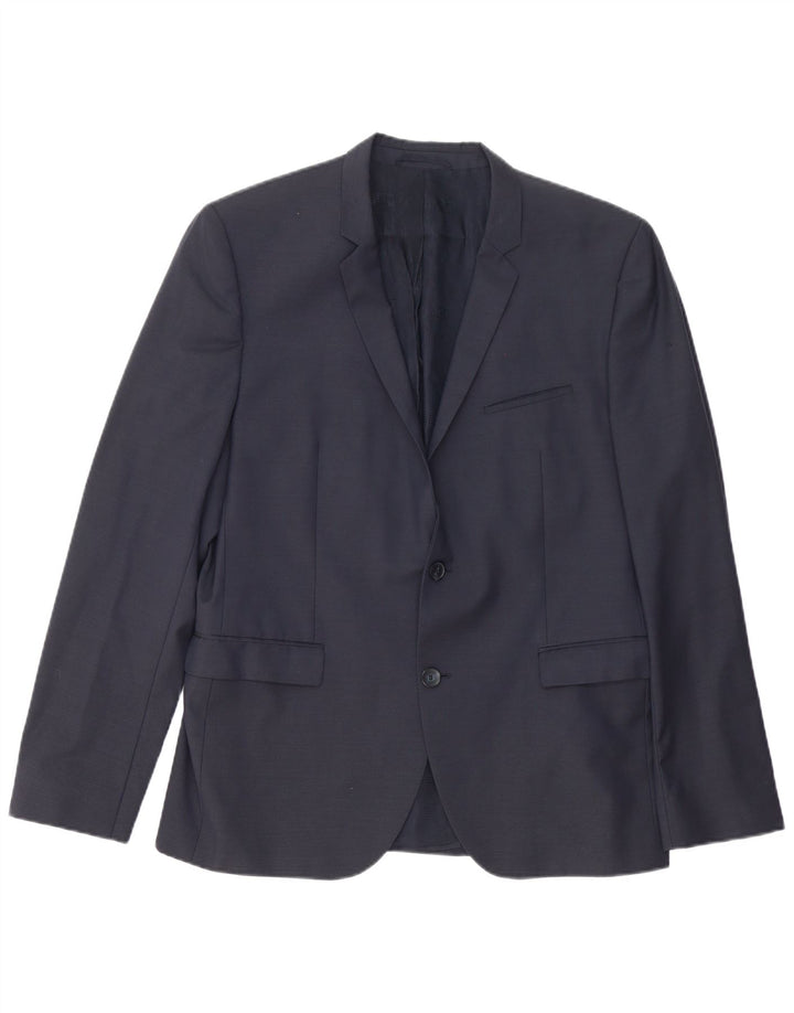 Giacca blazer da uomo a 2 bottoni Hugo Boss UK 54 2XL Lana blu navy