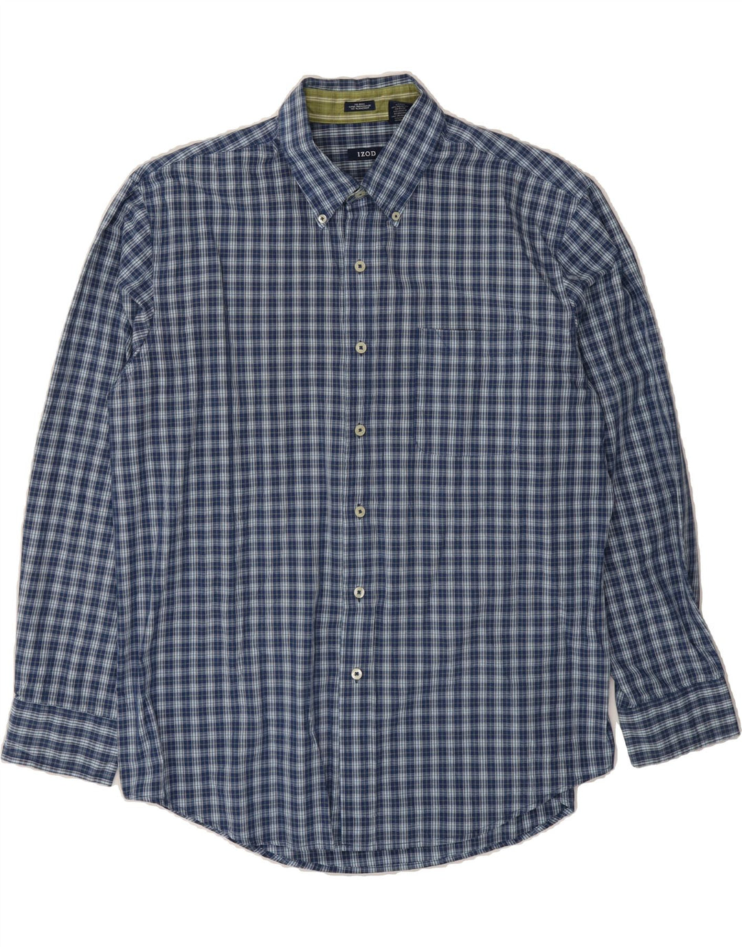 IZOD Mens Shirt Large Blue Check Cotton Vintage Izod and Second-Hand Izod from Messina Hembry 
