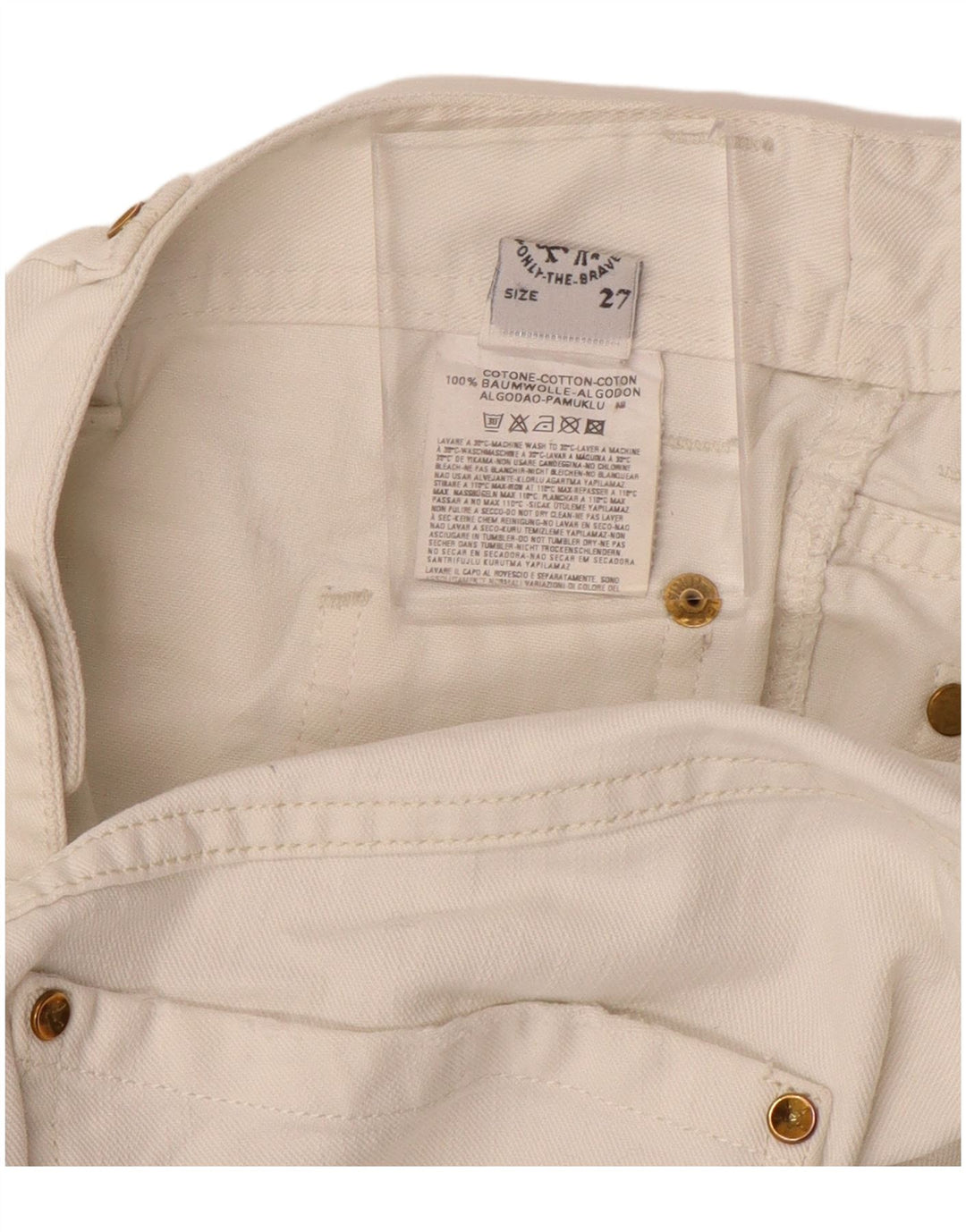DIESEL Dame Straight Jeans W27 L29 Hvid Bomuld
